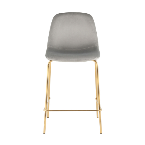 Стул полубарный Валенсия SN, велюр серый, золотые ножки 2 шт