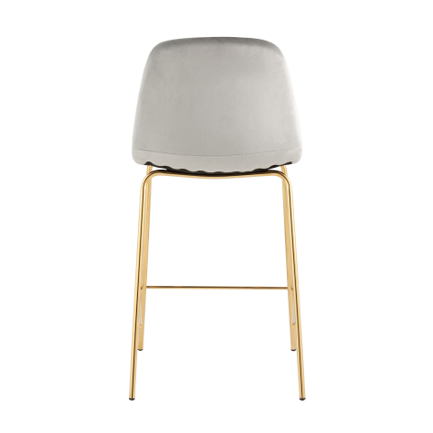 Стул полубарный Валенсия SN, велюр серый, золотые ножки 2 шт