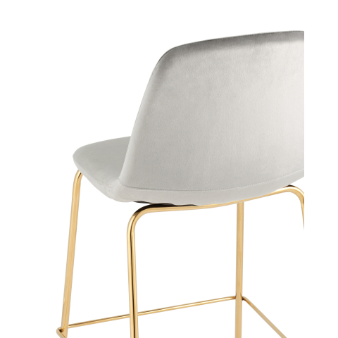 Стул полубарный Валенсия SN, велюр серый, золотые ножки 2 шт