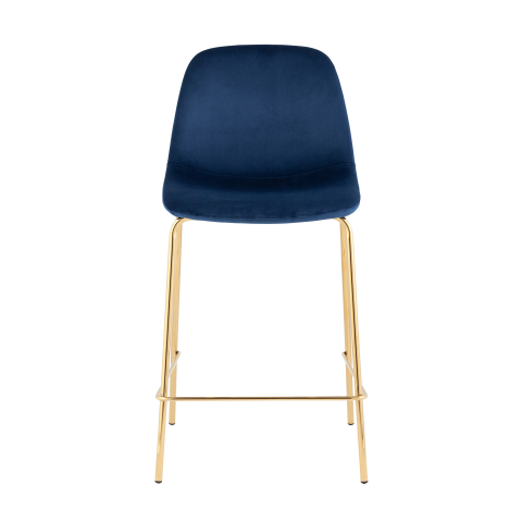 Стул полубарный Валенсия SN, велюр синий, золотые ножки 2 шт