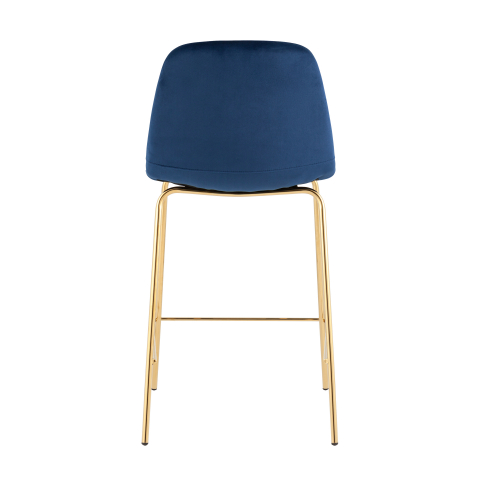 Стул полубарный Валенсия SN, велюр синий, золотые ножки 2 шт