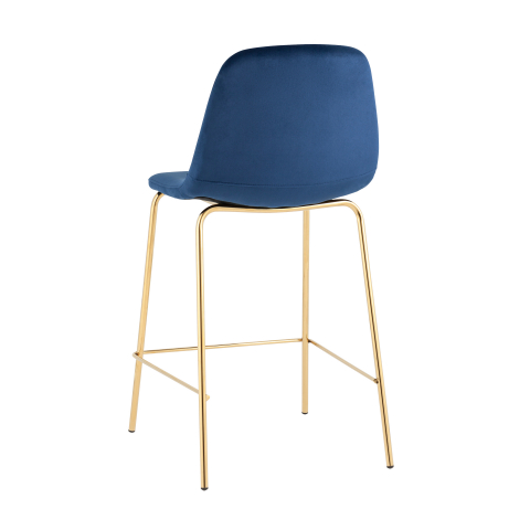 Стул полубарный Валенсия SN, велюр синий, золотые ножки 2 шт