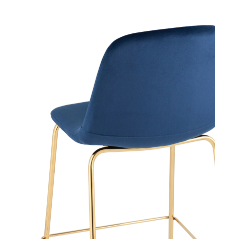 Стул полубарный Валенсия SN, велюр синий, золотые ножки 2 шт