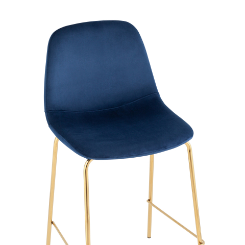Стул полубарный Валенсия SN, велюр синий, золотые ножки 2 шт