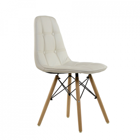 Мягкий стул Eames Soft белый экокожа