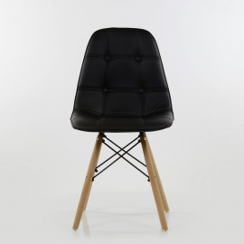 Мягкий стул Eames Soft черный экокожа