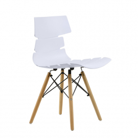 Пластиковый стул Return PW-030 белый ножки деревянные