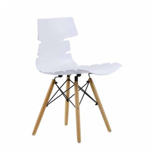 Пластиковый стул Return PW-030 белый ножки деревянные