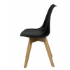 Пластиковый стул Роберт черный с мягким сиденьем и деревянными ножками