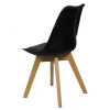 Пластиковый стул Роберт черный с мягким сиденьем и деревянными ножками