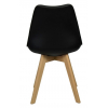 Пластиковый стул Роберт черный с мягким сиденьем и деревянными ножками