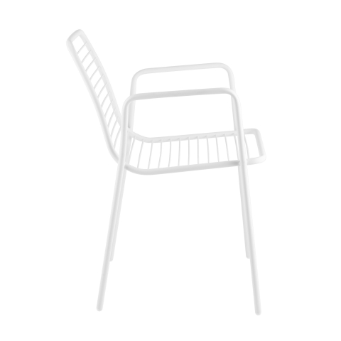 Стул с подлокотниками Дели металл белый