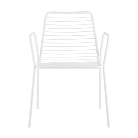 Стул с подлокотниками Дели металл белый