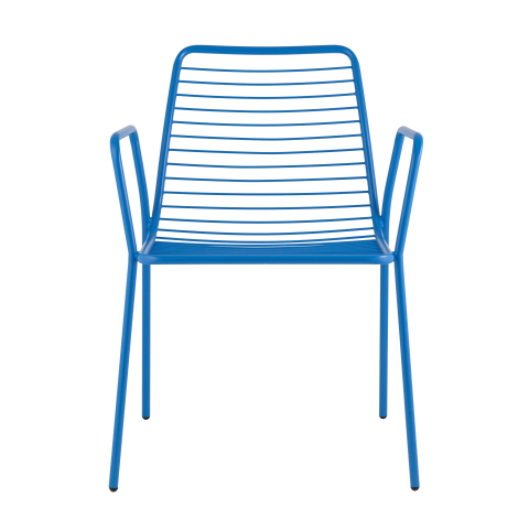 Стул с подлокотниками Дели металл голубой