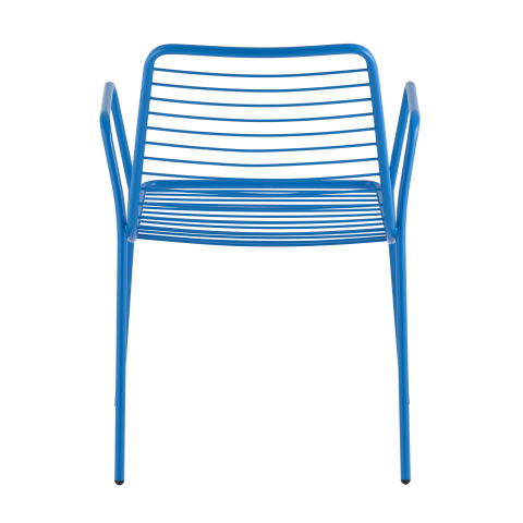 Стул с подлокотниками Дели металл голубой