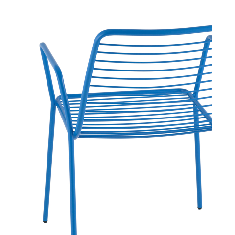 Стул с подлокотниками Дели металл голубой