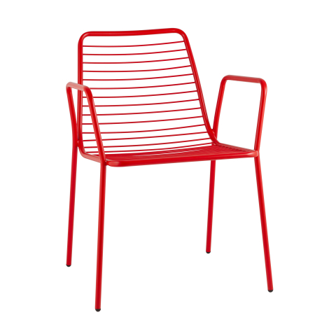 Стул с подлокотниками Дели металл красный