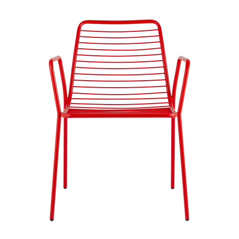 Стул с подлокотниками Дели металл красный