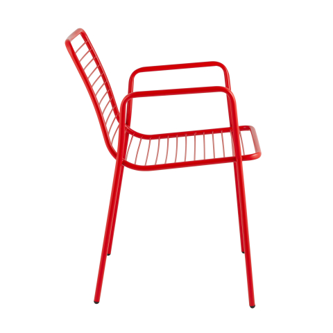 Стул с подлокотниками Дели металл красный