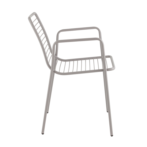Стул с подлокотниками Дели металл серый