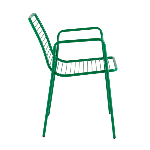 Стул с подлокотниками Дели металл зеленый