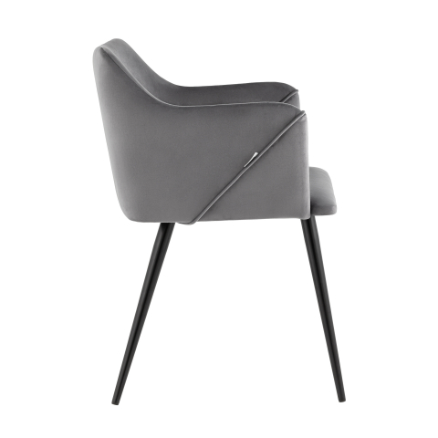 Стул с подлокотниками Джоэл велюр серый