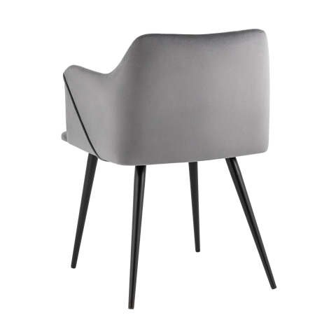 Стул с подлокотниками Джоэл велюр серый