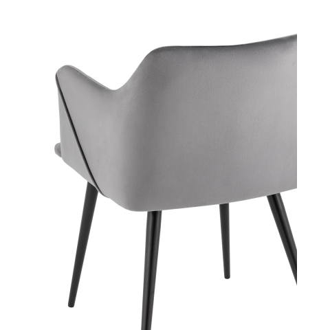 Стул с подлокотниками Джоэл велюр серый
