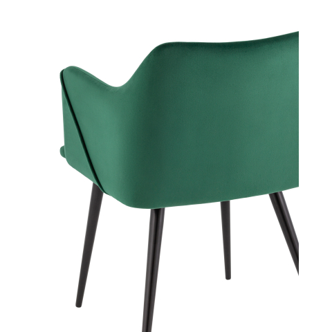 Стул с подлокотниками Джоэл велюр зелёный