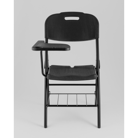 Стул складной банкетный со столиком и полкой черный