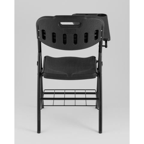 Стул складной банкетный со столиком и полкой черный