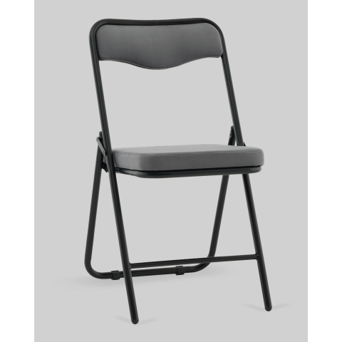 Стул складной Джонни велюр велютто темно-серый каркас черный матовый