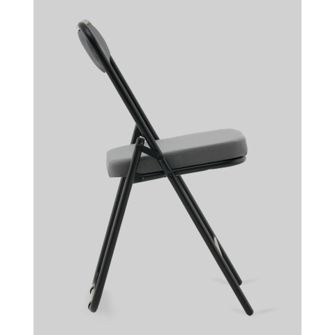 Стул складной Джонни велюр велютто темно-серый каркас черный матовый