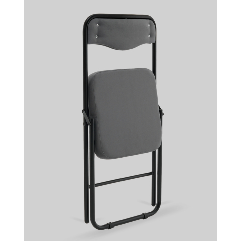 Стул складной Джонни велюр велютто темно-серый каркас черный матовый