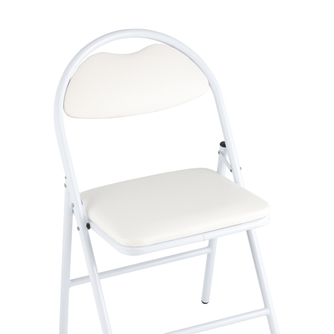 Стул складной Hagen экокожа белый каркас белый