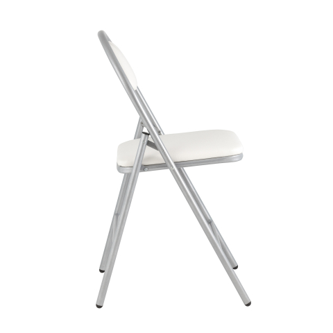 Стул складной Hagen экокожа белый каркас металлик