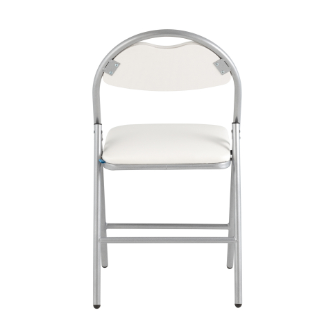 Стул складной Hagen экокожа белый каркас металлик