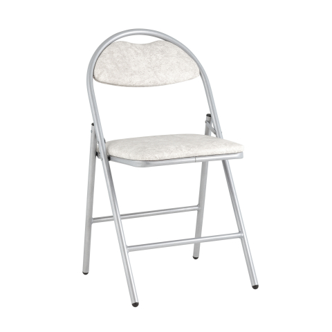 Стул складной Hagen экокожа белый мрамор каркас металлик