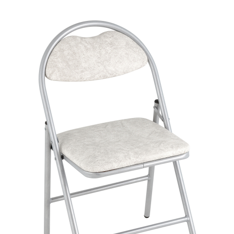 Стул складной Hagen экокожа белый мрамор каркас металлик