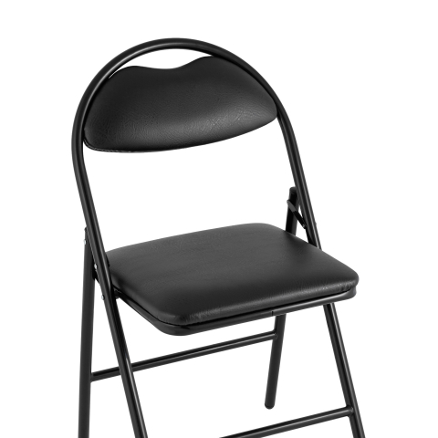 Стул складной Hagen экокожа черный каркас черный