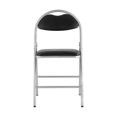 Стул складной Hagen экокожа черный каркас металлик