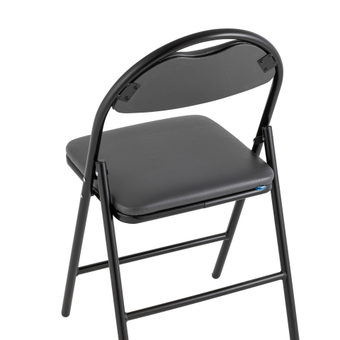 Стул складной Hagen экокожа серый каркас черный