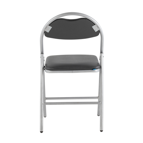 Стул складной Hagen экокожа серый каркас металлик