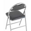 Стул складной Hagen экокожа серый каркас металлик
