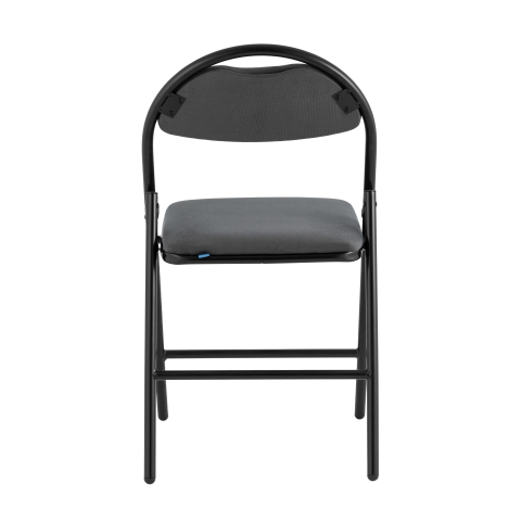 Стул складной Hagen велюр тёмно-серый каркас черный