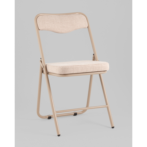 Стул складной Джонни рогожка бежевая каркас бежевый