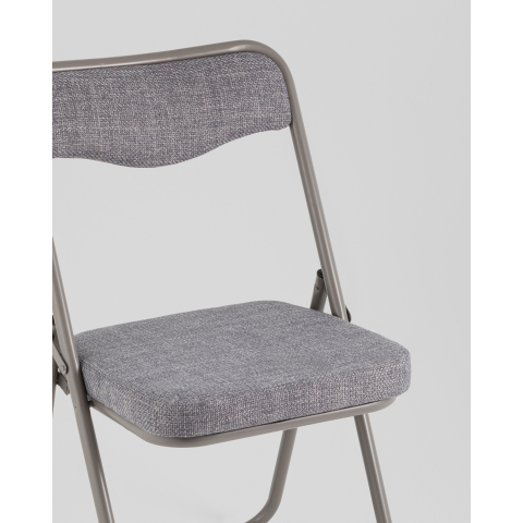 Стул складной Джонни рогожка серо-голубой каркас серый