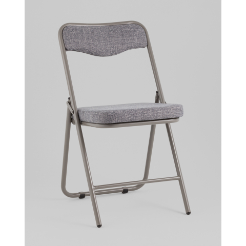 Стул складной Джонни рогожка серо-голубой каркас серый
