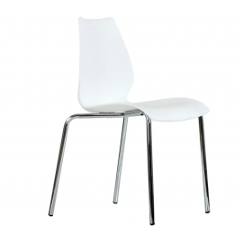 Стул СМН-234 Лила хром металл, стопируемый, белый
