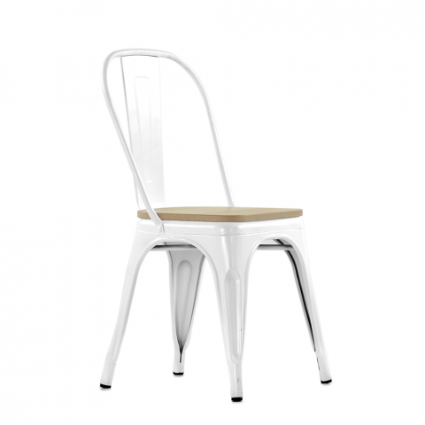 Стул Tolix Style Wood белый